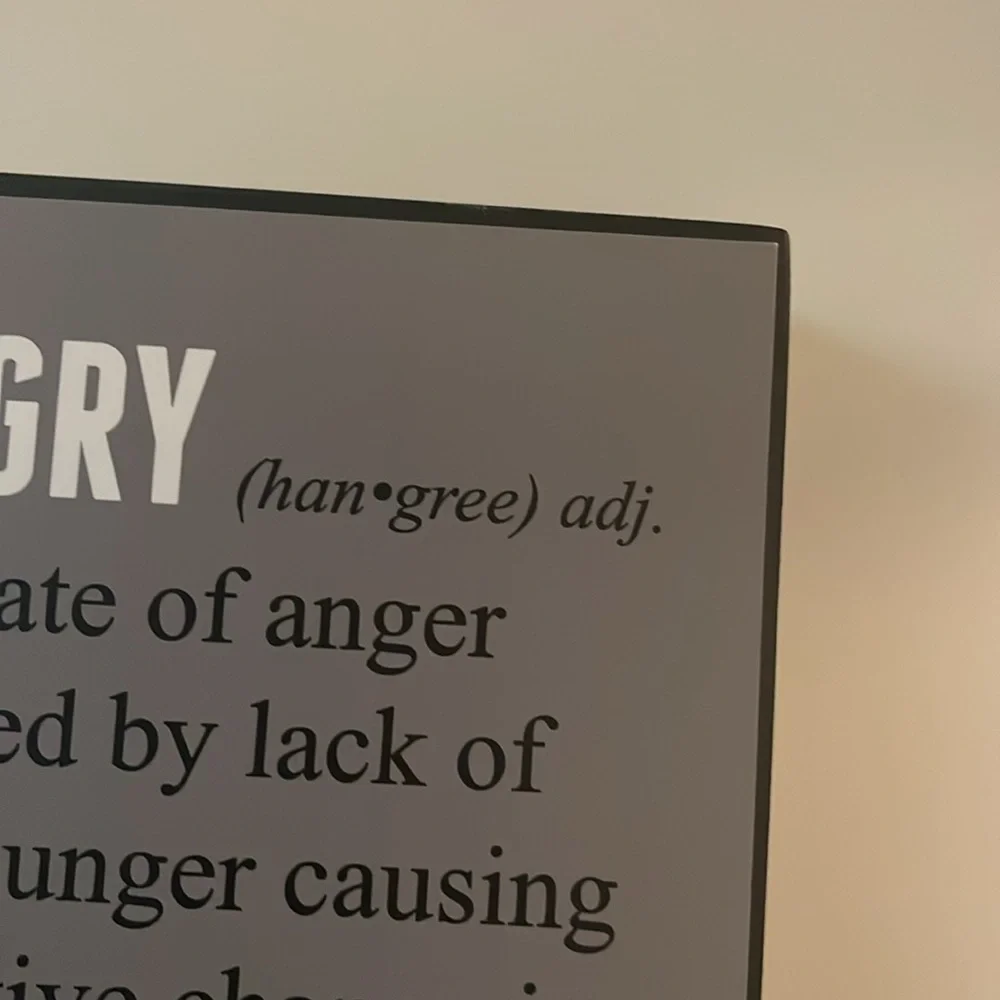 Hangry Definition Wooden Decorative Sign